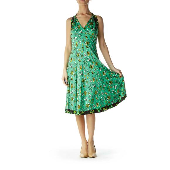 Vintage Y2K Issa London Silk Jersey Knit Halter Dress - Picture 1 of 10